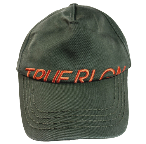 True Religion Hat Embroidered TRUE RLGN y2k Adjustable Army Green Strapback Cap