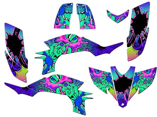 2003-2013 (Steel Frame Carb Model) YFZ 450 ZANY Teal Senge Graphics Kit - Picture 1 of 7