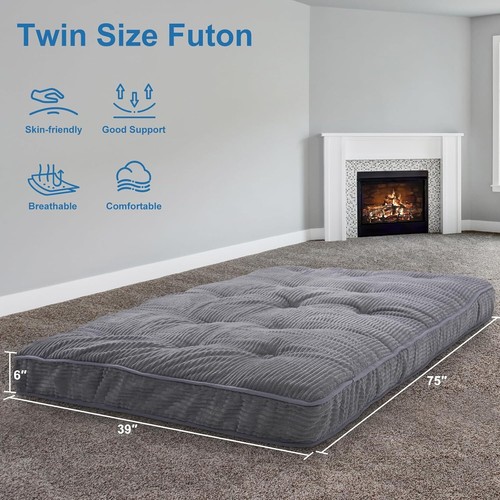 SLSY 6" Daybed Futon Mattress Window Seat Cushion Tufted Futons Sofa Couch Bed - Picture 2 of 14