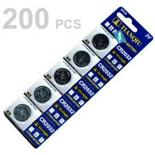200 PCS CR2032 Lithium Battery 3V Button Cell Batteries-Carded
