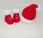 Santa Claus Hat and booties for baby, Santa hat for baby, Christmas baby clothes