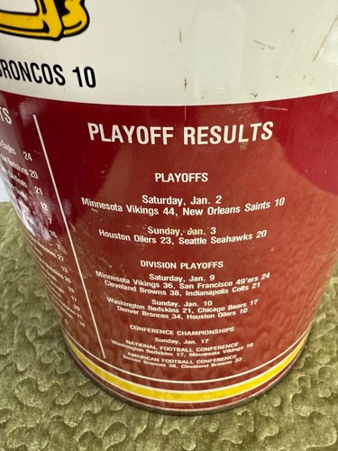 WASHINGTON REDSKINS VINTAGE P&K  SUPER BOWL 19" TRASH CAN EXTREMELY RARE! - Picture 10 of 14