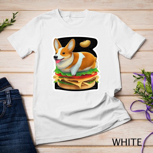 Camiseta Welsh Corgi on a Burger unisex - Imagen 14 de 15