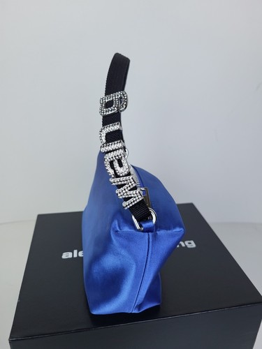 Alexander Wang Crystal-Embellished Satin Mini Bag Blue - Picture 2 of 9