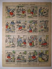 1888 Comic Strip IMPRUDENT CHILDREN Hand-Colored Print IMAGERIE d'EPINAL # 57