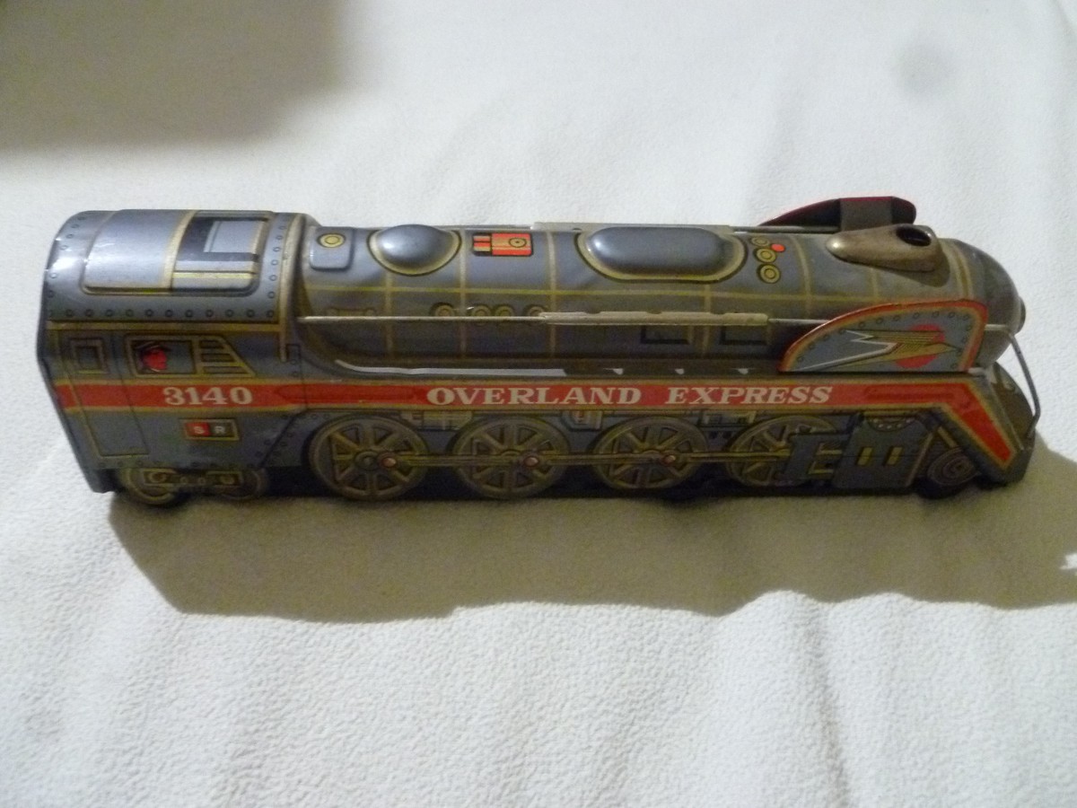 Vintage Tin Lithograph Toy Train Overland Express Railway