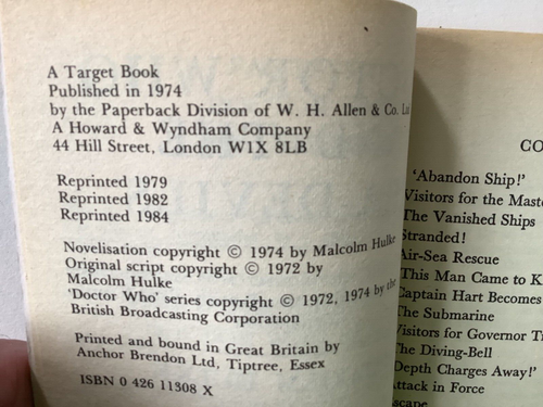 Doctor Who: The Sea Devils, by Malcom Hulke (Paperback, 1984 Edition) - Picture 2 of 10