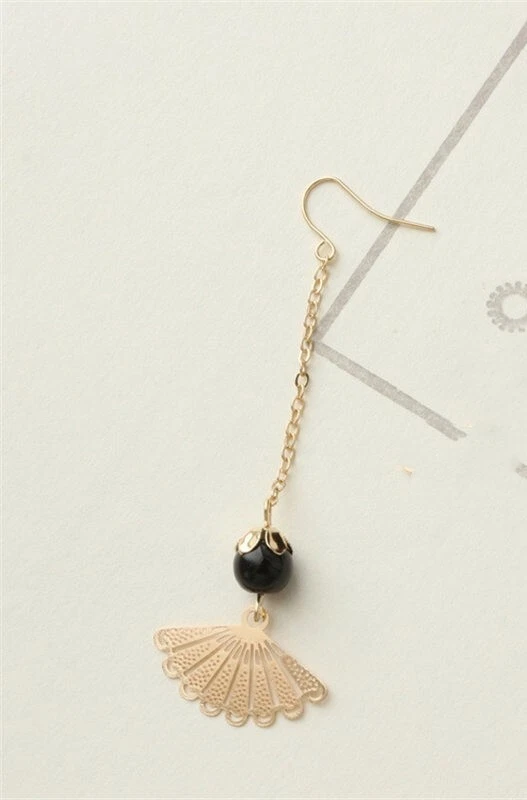 Pendientes estilo abanico borla pasador moda mujer joyería piedra ágata natural Foto 3 de 3