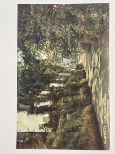 vintage post card Sparepenny Lane Farningham - Picture 1 of 2