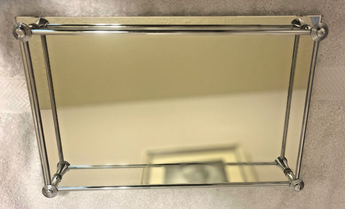 Decorative Glass Display Rectangular Mirror with Polished chrome border - Picture 2 of 3