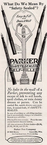 1917 Parker Pen: What Do We Mean by Safety Sealed Vintage Print Ad