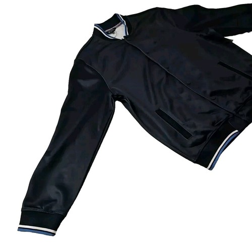 "New" Ben Sherman Jacket Navy Blue Rib Collar Trim Snap Front Pockets - Size: S - Picture 3 of 14