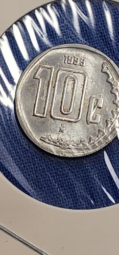 1999 Mexiko 10 Ten Diez Centavos KM# 547 seltener Fund große Art Münze - Bild 2 von 4