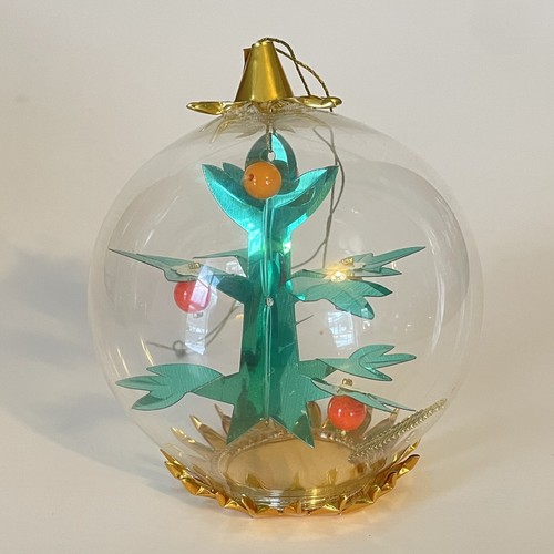 2 Vtg Resl Lenz W Germany Foil Spinner Orange Tree Round Christmas Ornaments - Picture 8 of 13