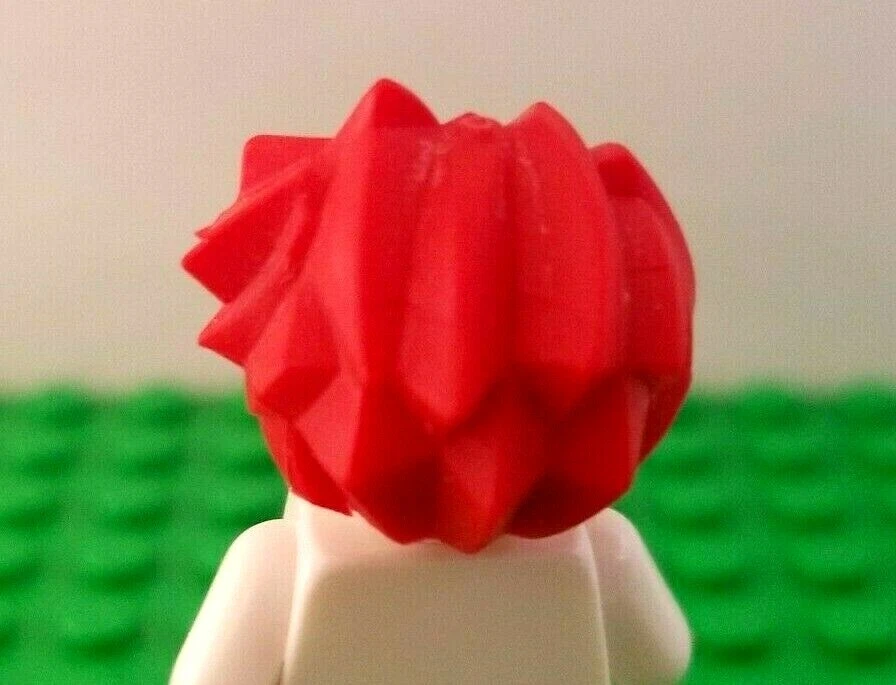 LEGO Minifigura Anime Pelo ROJO Picos Abstractos Elfos Enanos Payaso Peluca Foto 2 de 2