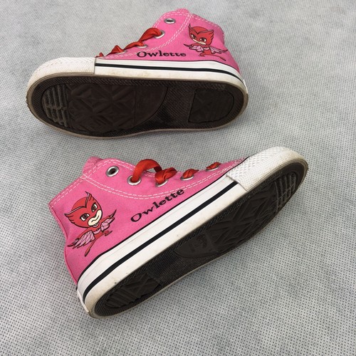 Custom Converse All Star Owlette Toddler Girls Size 6 Pink High Top Shoes - Picture 8 of 10