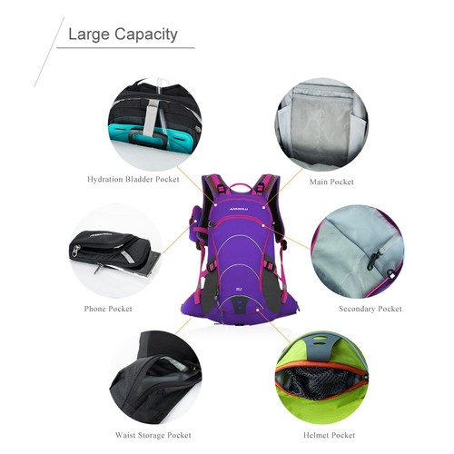 20L Large Cycling Backpack Climbing Mountaineering Rucksack Hiking Camping Bag - Picture 10 of 12