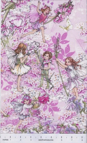Flower Fairies Petal Fairy Allover Pink Michael Miller Fabric By the FQ - 1/4 YD - 第 6/12 張圖片