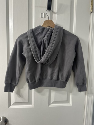 Abercrombie Fitch Fleece Lined Full Zip hooded Grey Logo Girls Sweatshirt Size M - Picture 2 of 7
