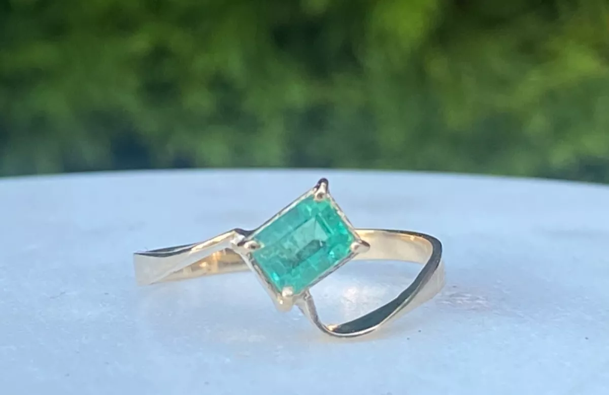 Genuine Colombian emerald ring 14K gold size 7 muzo emeralds eBay