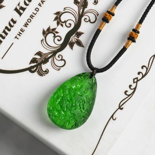 Natural Green Crystal Pendant Gem Moldavite Meteorite Impact Glass Necklace US - Picture 10 of 11