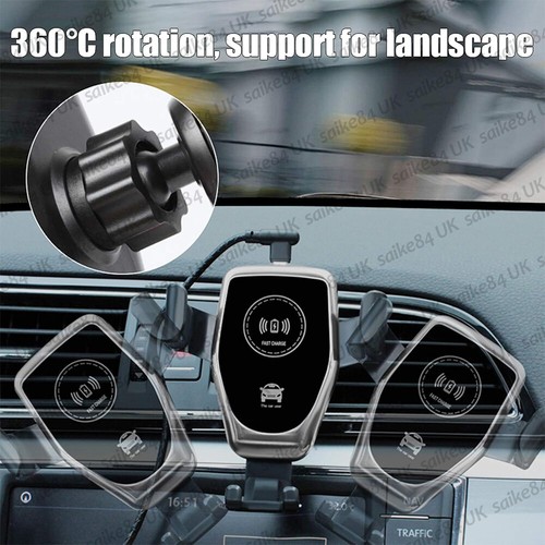 Car Wireless Fast Charging Automatic Clamp Gravity Phone Mount Holder Air Vent - Picture 6 of 14