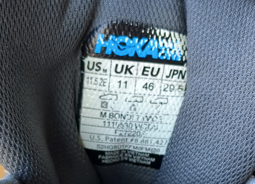Herren Hoka One One Bondi 7 Lauf-/Walkschuhe Gr. 11,5 2E Weite grau/grau Sneaker - Bild 18 von 24