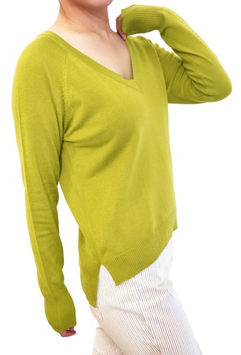 Women Pullover Sweater Top Jumper Soft Knit V Neck Fitted Cardigan - Picture 11 of 37