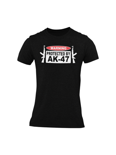 Warning Protected By AK-47 Street Legend Custom T-Shirt - Bild 5 von 8