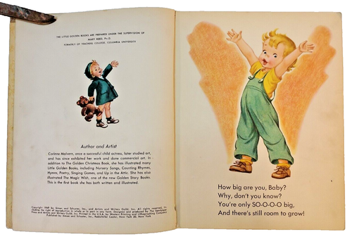 1st Edition "A" 1949 "How Big" Little Golden Book Children - Imagen 4 de 9