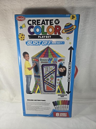 Create and Color Cardboard Blast-Off Rocket Playset - Picture 4 of 8
