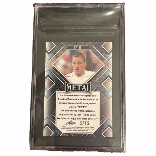 2022 Leaf Metal John Terry Auto Red White Blue /15 SGC 10 England Chelsea SSP - Picture 2 of 2