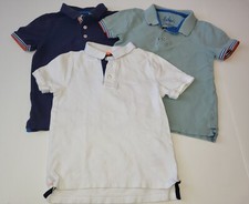 Boys Mini Boden Pique Polo Shirt Lot size 6-7 blue white short sleeve