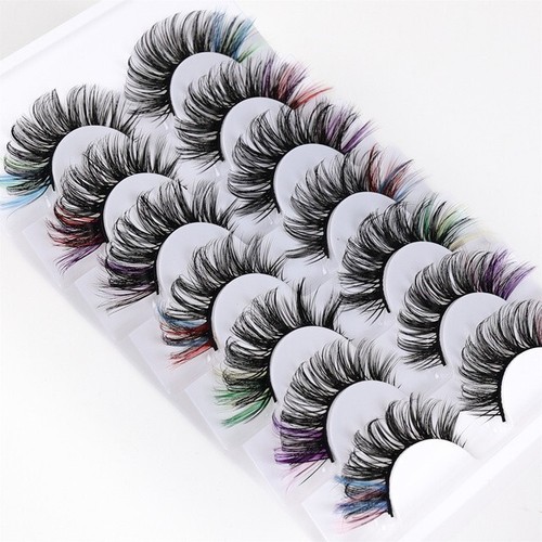 Strip Eyelashes Colourful 3D Faux Mink Fluffy Lashes Thick Russian Natural Party - Picture 2 of 6