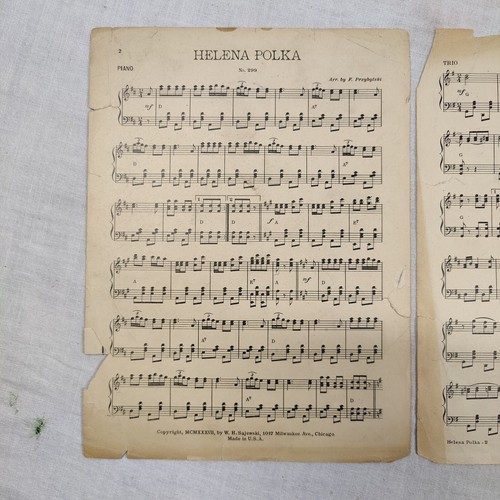 Rare 1937 Antique F. PRZYBYLSKI Helena Polka No. 299 Song Piano Sheet - Picture 20 of 24