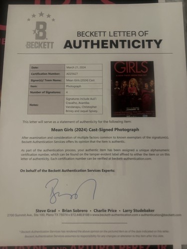 Auli’i Cravalho Cast Signed Mean Girls Photo BAS Beckett AD25627 - Picture 5 of 6