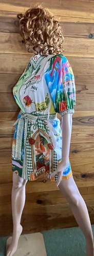 TROPICAL Paradise RETRO Tiki Resort / Cruise NWT POSTCARD Print DRESS Size M - Picture 17 of 24