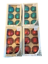 vintage Rauch 24 Christmas Tree glass ball Ornaments Set Red  teal