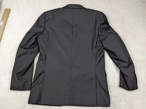 APT 9 Slim Fit Mens 38S Black Stripe Blazer Jacket 2 Button - Picture 9 of 15