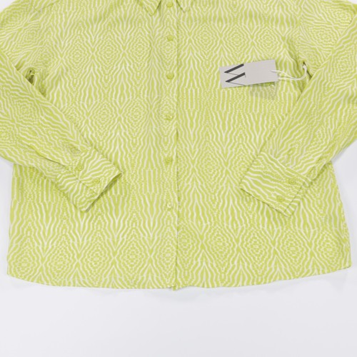 Worthington Women Collared Long Sleeve Button Up Casual Shirt Green Size M - Picture 3 of 9