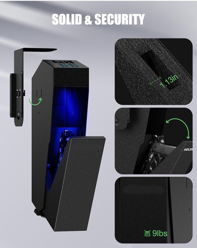 Passcode Drop Down Handgun Safe Mounted Single Gun Safe Mounted w/ Backup Keys - Picture 7 of 9