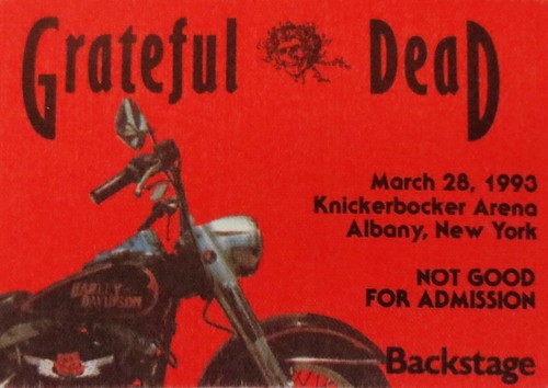 Grateful Dead Backstage Pass Albany New York NY 3/28/93 3/28/1993 HD Motorcycle - Picture 3 of 12