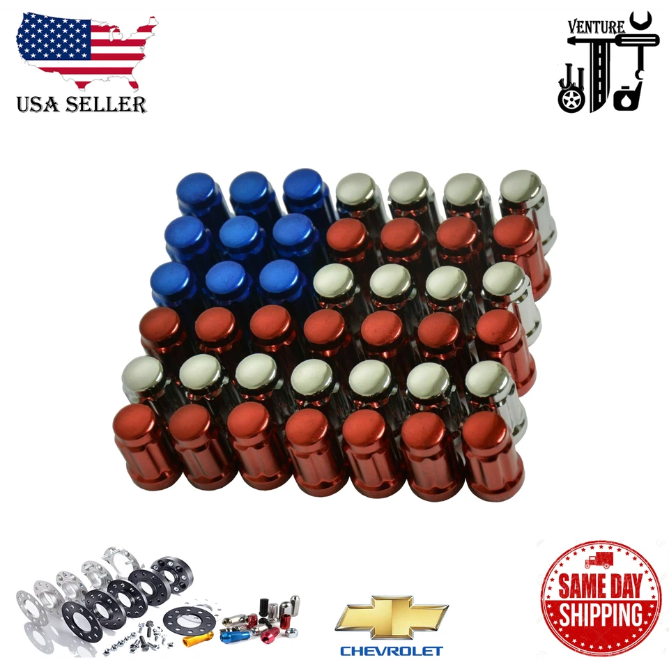 24 PIEZAS TUERCAS CROMADAS 14X1,5 6 SPLINE 1,38"" DE ALTO PARA CHEVROLET SILVERADO Foto 3 de 3