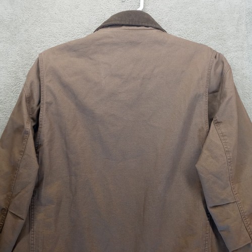 Vintage Orvis Field Jacket Chore Coat Brown Size Mens Large Quilt Lined - Picture 21 of 22