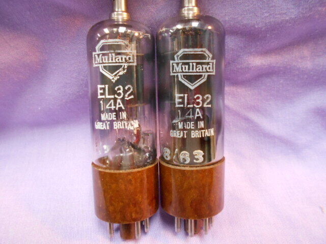 2 x EL32 Mullard Valves Close Electrically Matched Pair NOS 2 x EL32 Mullard Valves Close Electrically Matched Pair NOS