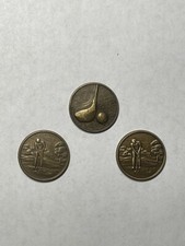  3 Vintage Rare Coin Style Non-Magnetic Golf Markers - A Nice Older Group 