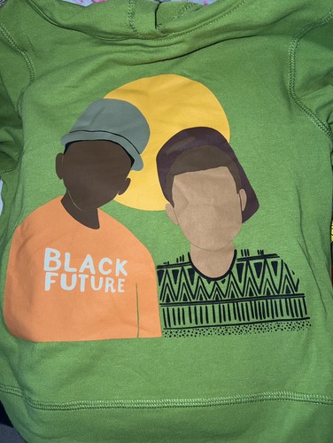 Black History Month Long Sleeve Graphic Hooded Unisex Sweatshirt “Black Future” - Picture 3 of 4