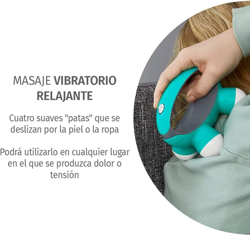 , Mini masajeador de mano Quatro con empuñadura, masa vibratoria a batería - Imagen 5 de 7