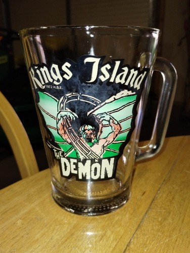 Very Rare Kings Island 1972 32 Oz Glass Pitcher Mug The Demon Roller Coaster - Picture 2 of 11