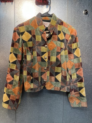 Wraps Collection Jacke 82%Viskose Größe M Patch Design Mehrfarbig USA Made Mantel - Bild 1 von 17